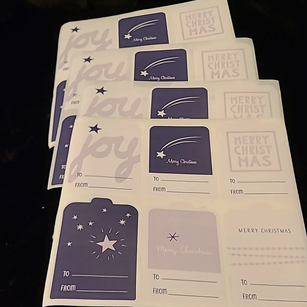 100 ct Combo🎄 40 Stickers each Lux Stickers with Gold Foiling & 60 Name